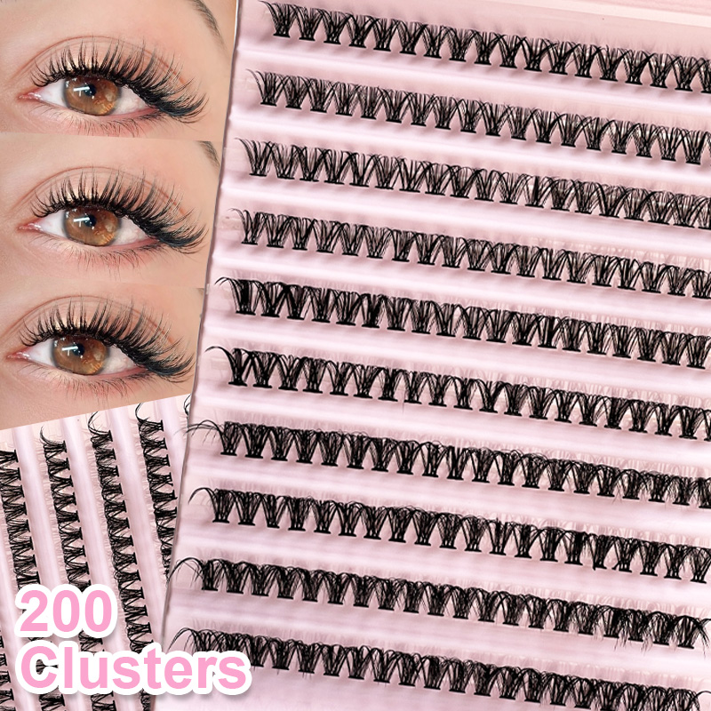 False Eyelashes Natural - Cílios individuais para cílios, 8-16mm, 200