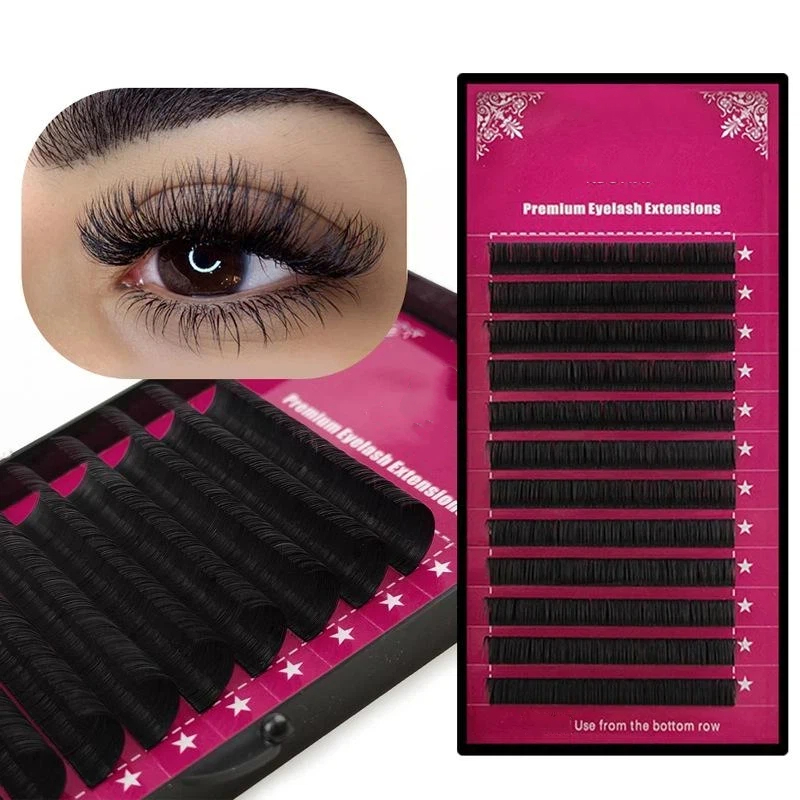 False Eyelashes Natural - 【M】Extensões de Cílios Individuais de Vison,