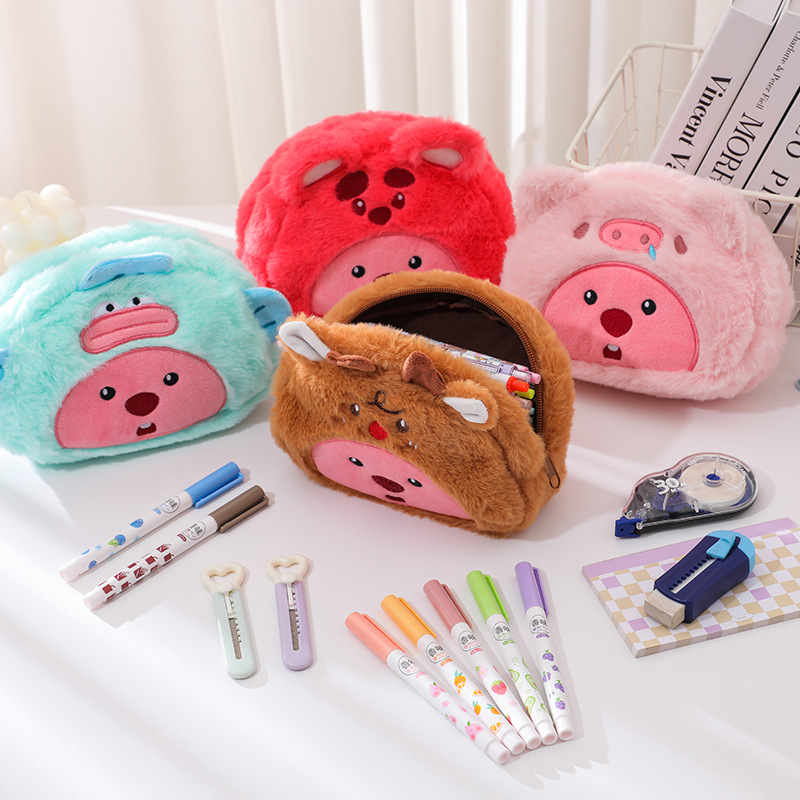 Beauty Makeup Case - Estojo de Lápis de Pelúcia em
