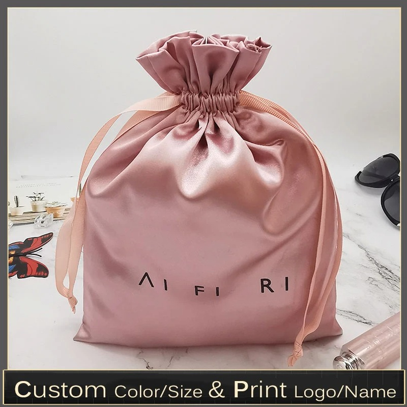 Makeup Beauty House - Sacos de cetim com logotipo personalizado,